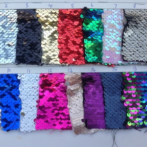 1 yard Flip Sequin Fabric, Reversible Sequin Fabric,Two-tone 5mm Sequins on Satin Fabric Has no Stretch,2Tone Fip up Mermaid Sequin Fabric