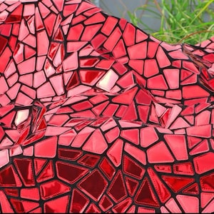 1Yard Red Mirror Sequin Fabric,2Way Stretch Velvet Sequin Fabric,Disco Ball Mirror Dress,Prom Party Evening Dress,Cosplay Stage Costume