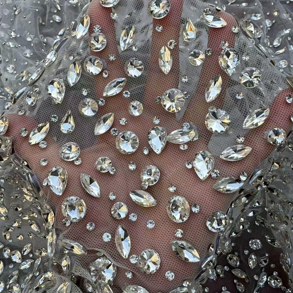 Rhinestone Pearls Mesh Asymmetrical Dresses main image 1