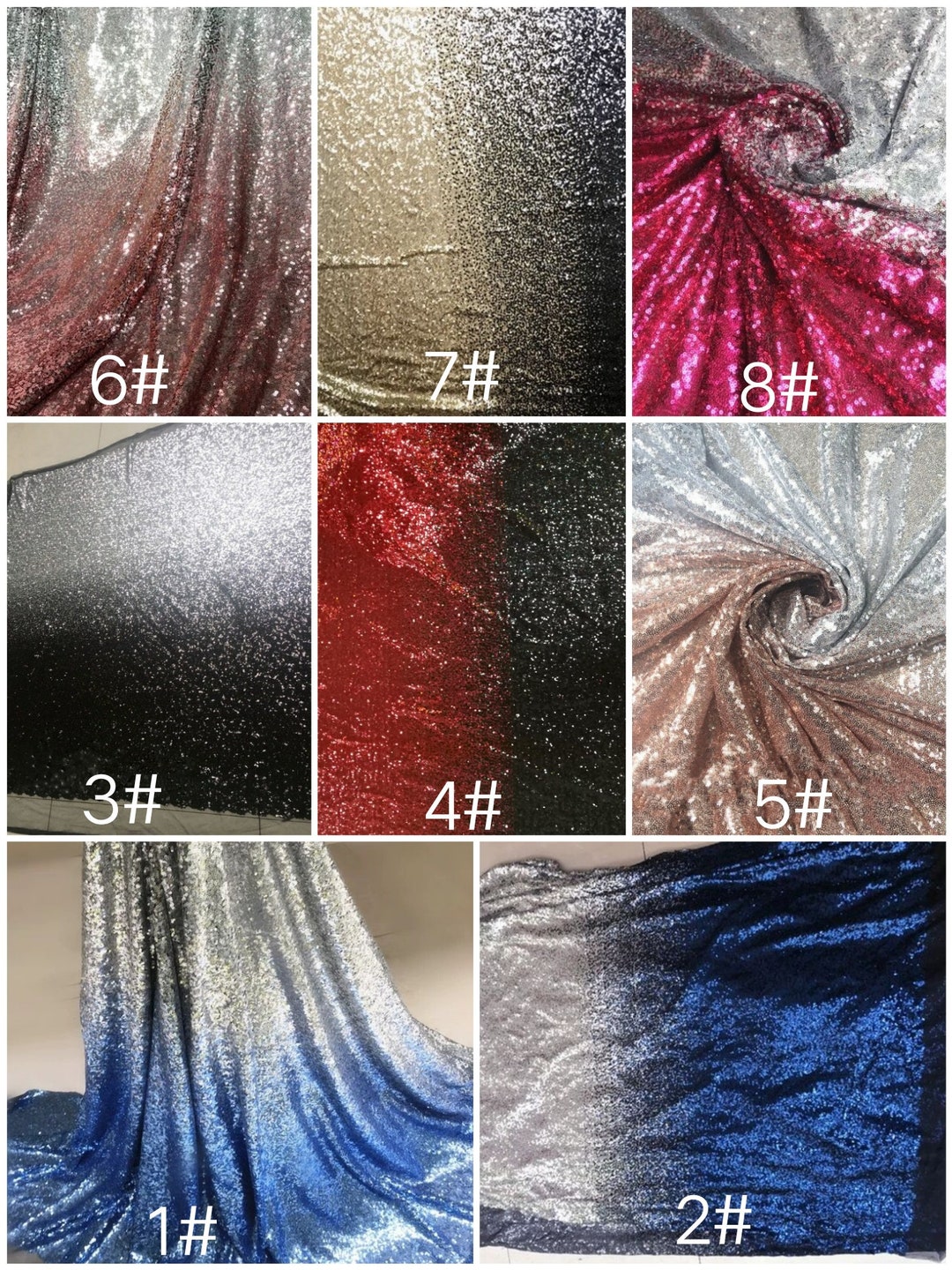 Sequin Gradient 1 Yard Gradient Sequin Fabricblue Shiny Fabricsequin Dress - Etsy
