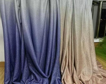 Gradient Glitter Spandex Fabric,2Way Stretch Shimmer for Prom Party Wedding Dress,Sparkle Women Dress Fabric,Dance Ombre Chang Color Fabric