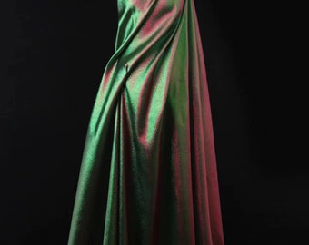 Iridescent Red Green Mermaid Fabric,Ombre Gradient Fabric,Sparkle Stiff Holographic Fabric,Prom Party Dress,Windbreaker Jacquard Fabric
