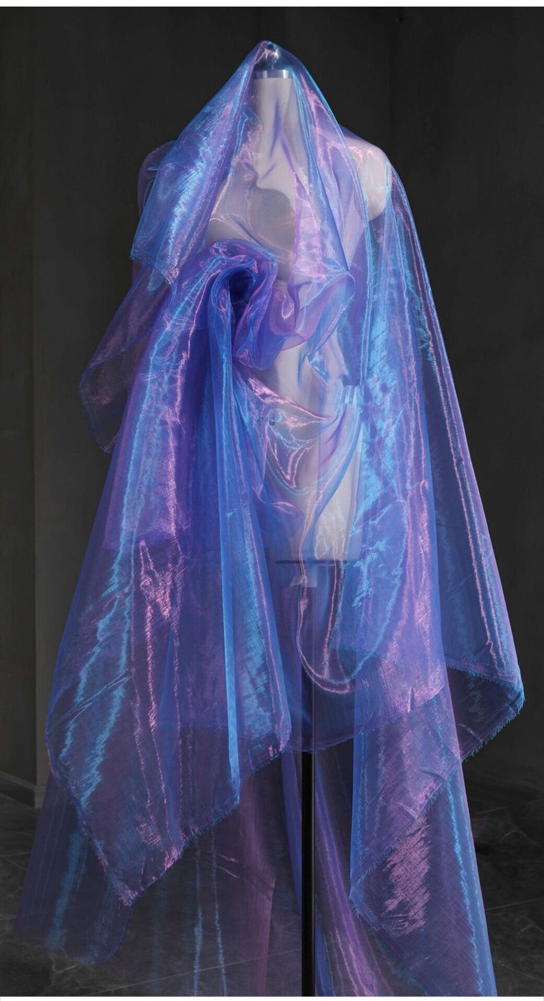1yard Iridescent Purple&blue Holographic Gauze - Etsy