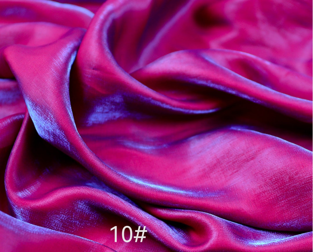 1 Yard Red Blue Iridescent Cotton Silk Fabric,gradient Color Fabric,soft and Smooth Well Drap