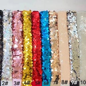 Tela de lentejuelas plateadas brillantes, tela de lentejuelas brillantes con gotas colgantes, tela de lentejuelas de sirena, fondo de lentejuelas, tela de espejo matelic imagen 2