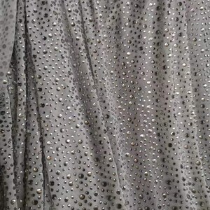 4Way Stretch Heavy Crystal Rhinestone Fabric,Crystal Silver Rhinestone Stick on Soft Tulle,Sparkle Bead Lace,Party Dress,Prom Party Dress image 8