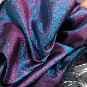 1Yard Iridescent Jacquard Fabric,2Tone Color  Fabric,Polyester Metallic thread Yarn Fabric,Stage Custome,Holographic Fabric,Prom Dress