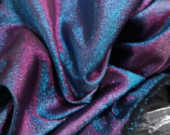 1Yard Iridescent Jacquard Fabric,2Tone Color  Fabric,Polyester Metallic thread Yarn Fabric,Stage Custome,Holographic Fabric,Prom Dress