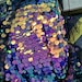 1 Yard Iridescent Purple&blue Sequin Fabric,18mm Sequins on Mesh ...