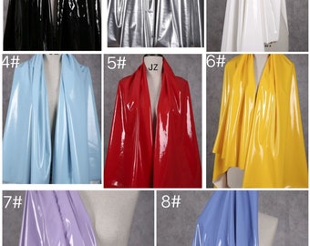 1 Yard Shiny Color 4-Way Stretch Artificial Leather Fabric,Faux Leather Fabric,Costumes, Casual Wear,Jackets,Theater,Crafts Fabric,13 Colors