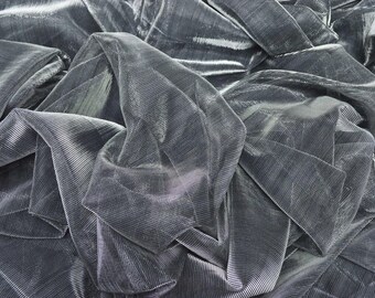 1Yard Iridescent Black Silver Glowing Fabric,2Way Stretch Soft Smooth Magic Tulle,2Tone Wine Laser Gradient Mesh,Halloween Cloak Veil