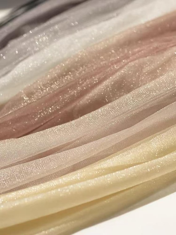 4Way Stretch Bright Shiny Mesh Fabric,20D Spandex Shiner Netting for Swimwear,Active wear,Dance,Dress Lining Underwear
