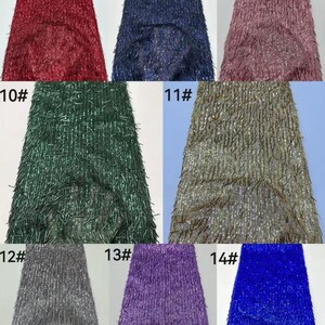 4Way Stretch Fransen Silber Pailletten Stoff, weiche Stickerei 3 MM Mini Runde & Roll Film Pailletten Spitze, 3D Pailletten Stoff für Abschlussball Party Brautkleid Bild 3
