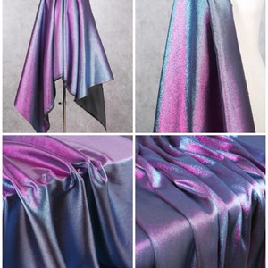 1Yard Iridescent Jacquard Fabric,2Tone Color  Fabric,Polyester Metallic thread Yarn Fabric,Stage Custome,Holographic Fabric,Prom Dress