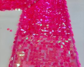 1 Yard Square iriserende pailletten mesh stof, eenhoorn iriserende pailletten kimono, pailletten, glitter pailletten stof, pailletten achtergrond, achtergrondgeluid