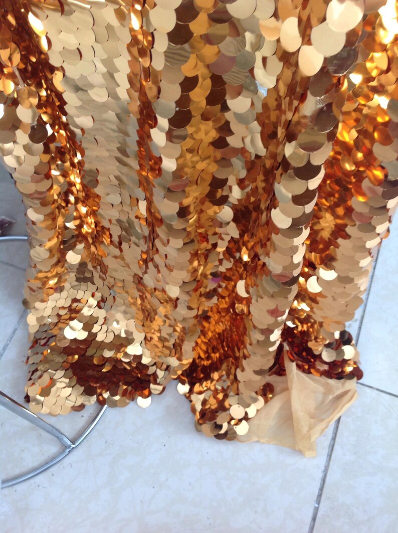 Tela de lentejuelas plateadas brillantes, tela de lentejuelas brillantes con gotas colgantes, tela de lentejuelas de sirena, fondo de lentejuelas, tela de espejo matelic 4#Shiny Gold