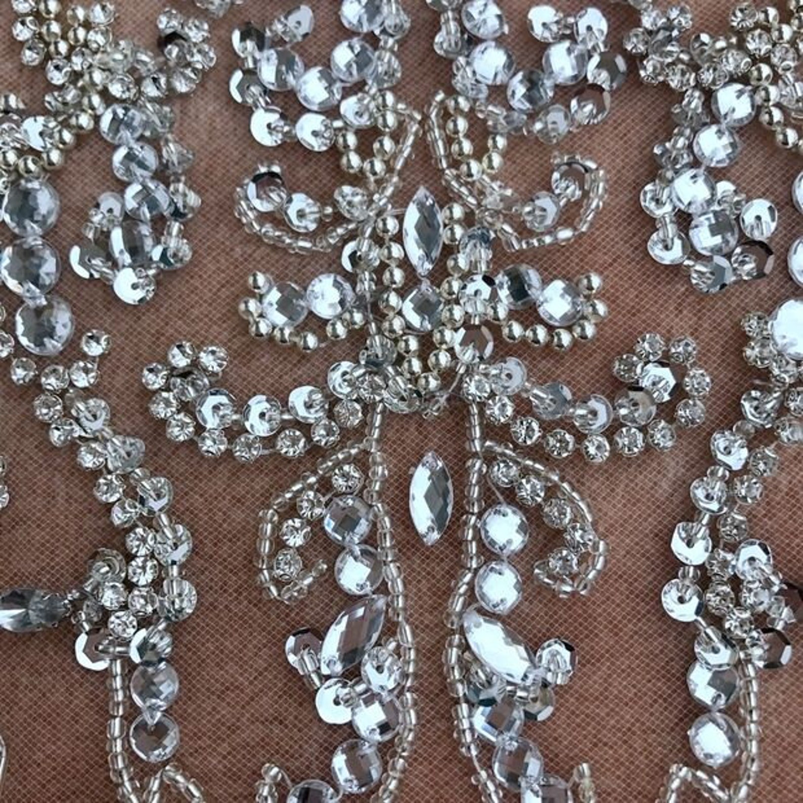 White Beaded Lace Bridget