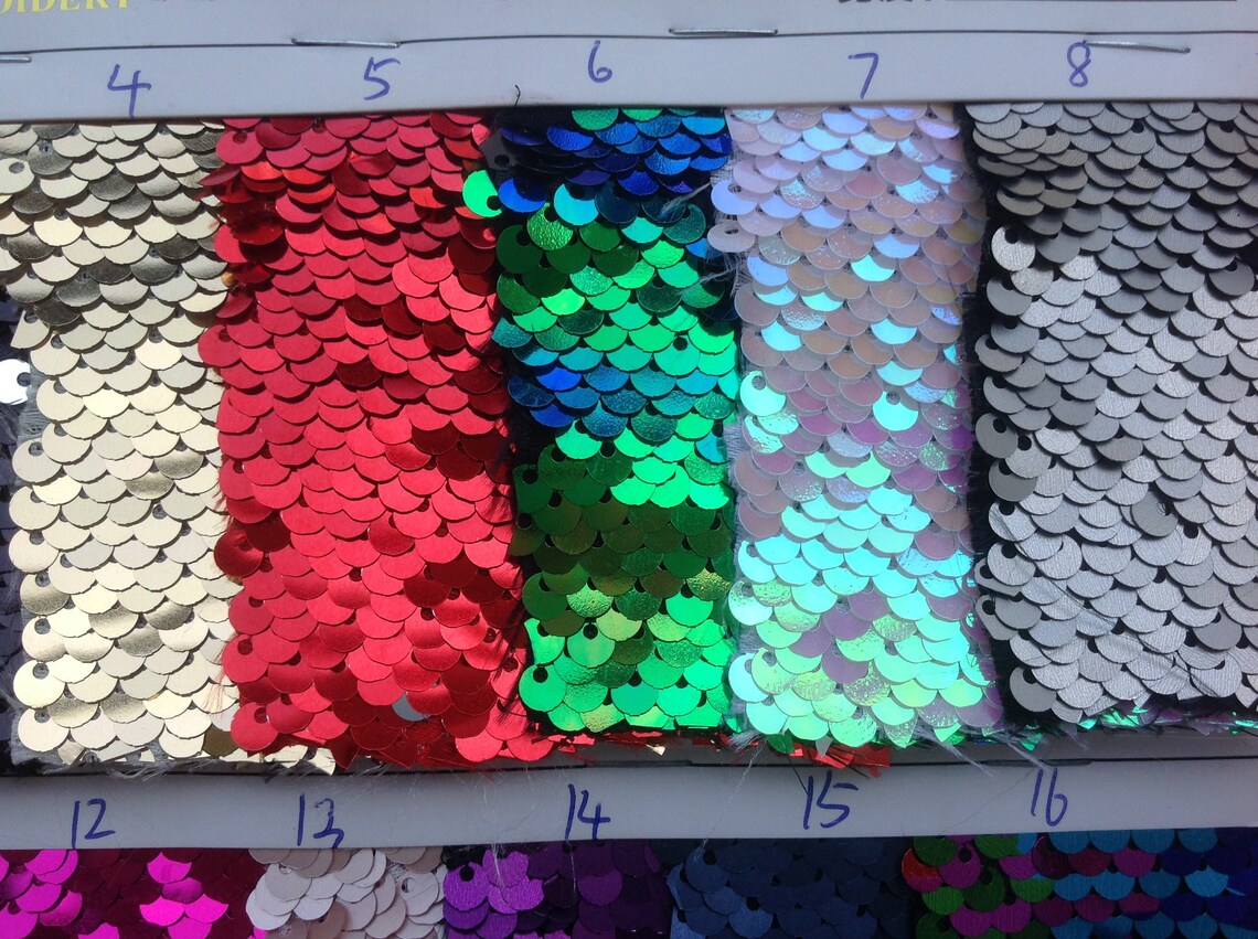 1 Yard Flip Sequin Fabric Reversible Sequin Fabrictwotone Etsy