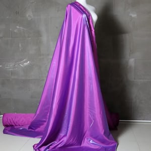Iridescent Purple Blue Fabric,2Tone Gradient Color Stiff Yarn Polyester Fabric,Stage Costume Prom Party Cosplay Dress,DIY Supplies