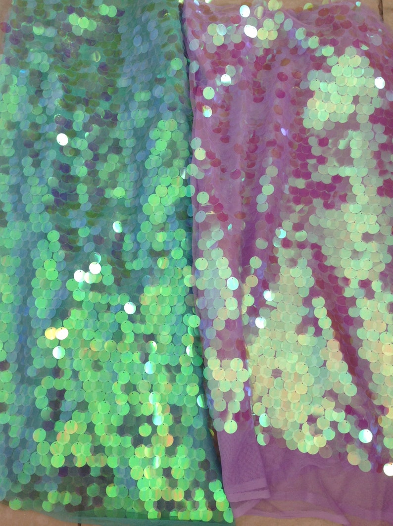 New1yard Iridescent Purple Sequin Fabric18mm Round Dangling Etsy