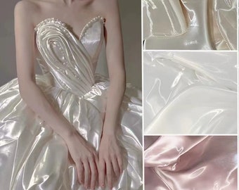 1 Yard Super Shiny Fabric,Water Shine Smooth Well Drap Fabric,Shiny Dress Fabric,T-Shirt Fabric,Prom Dress Pants,Wedding Dress Fabric