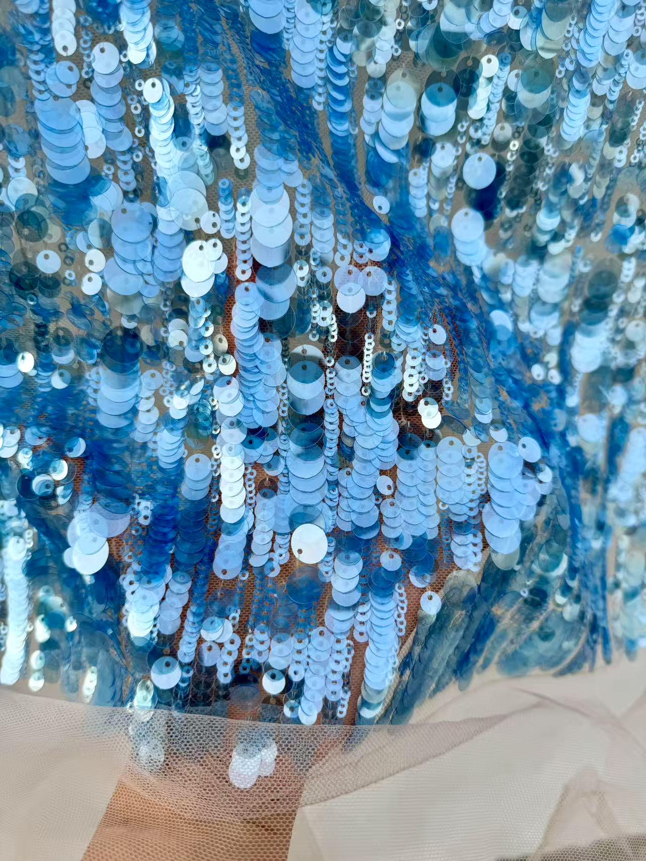 colour shoes with blue dress Meris Blue Crystal Embellished Maxi Gown main image 1