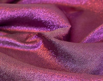 Shiny Hot Pink Iridescent Jacquard Fabric,2Tone Holographic Light Blue Organza for Festival Cosplay Dress Jacket,60" Wide