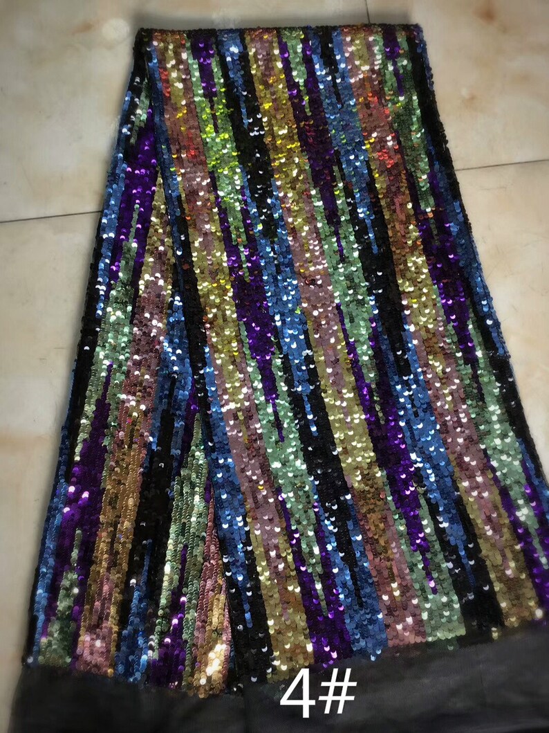 New Design1 Yard Multicolor Sequin FabricMix Colos Sequin Etsy