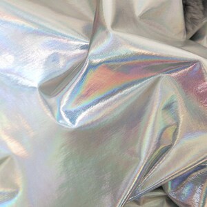 1 Yard Iridescent Silver Mermaid Fabricholographic Dragon - Etsy