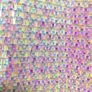 1 jard tkaniny z cekinami w kształcie jednorożca, holograficzna tkanina w kształcie prostokąta, tęczowa tkanina z cekinami na kimono, sukienkę imprezową, strój na festiwal muzyczny 38#