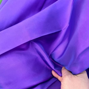1Yard Iridescent Purple Blue Satin Fabric,Changing Color Stiff Yarn Polyester Fabric,Stage Costume Prom Party Cosplay Dress,Party Home Decor