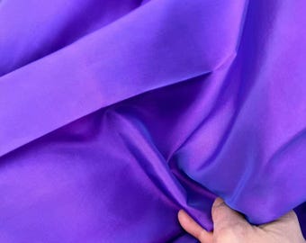 1Yard Iridescent Purple Blue Satin Fabric,Changing Color Stiff Yarn Polyester Fabric,Stage Costume Prom Party Cosplay Dress,Party Home Decor
