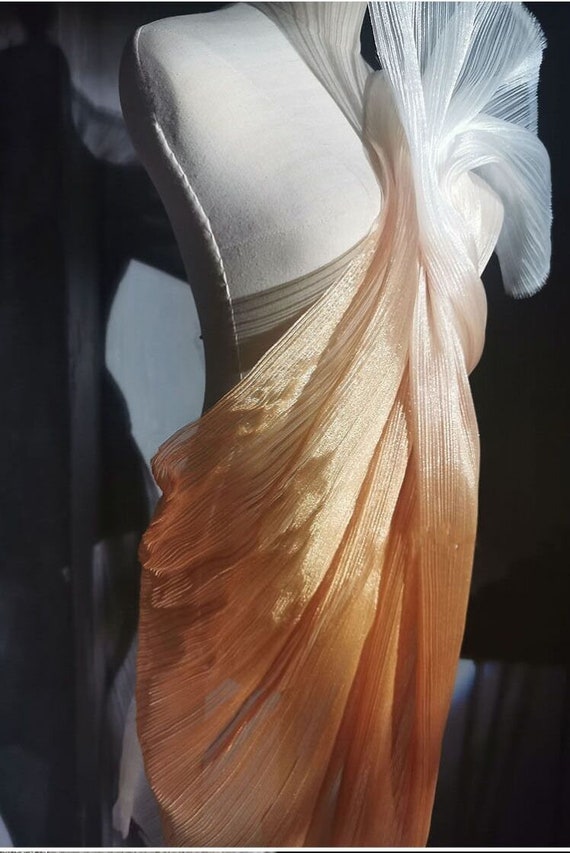 1yard Gradient Crinkle Sheer Organza Fabricpleated Stiff - Etsy