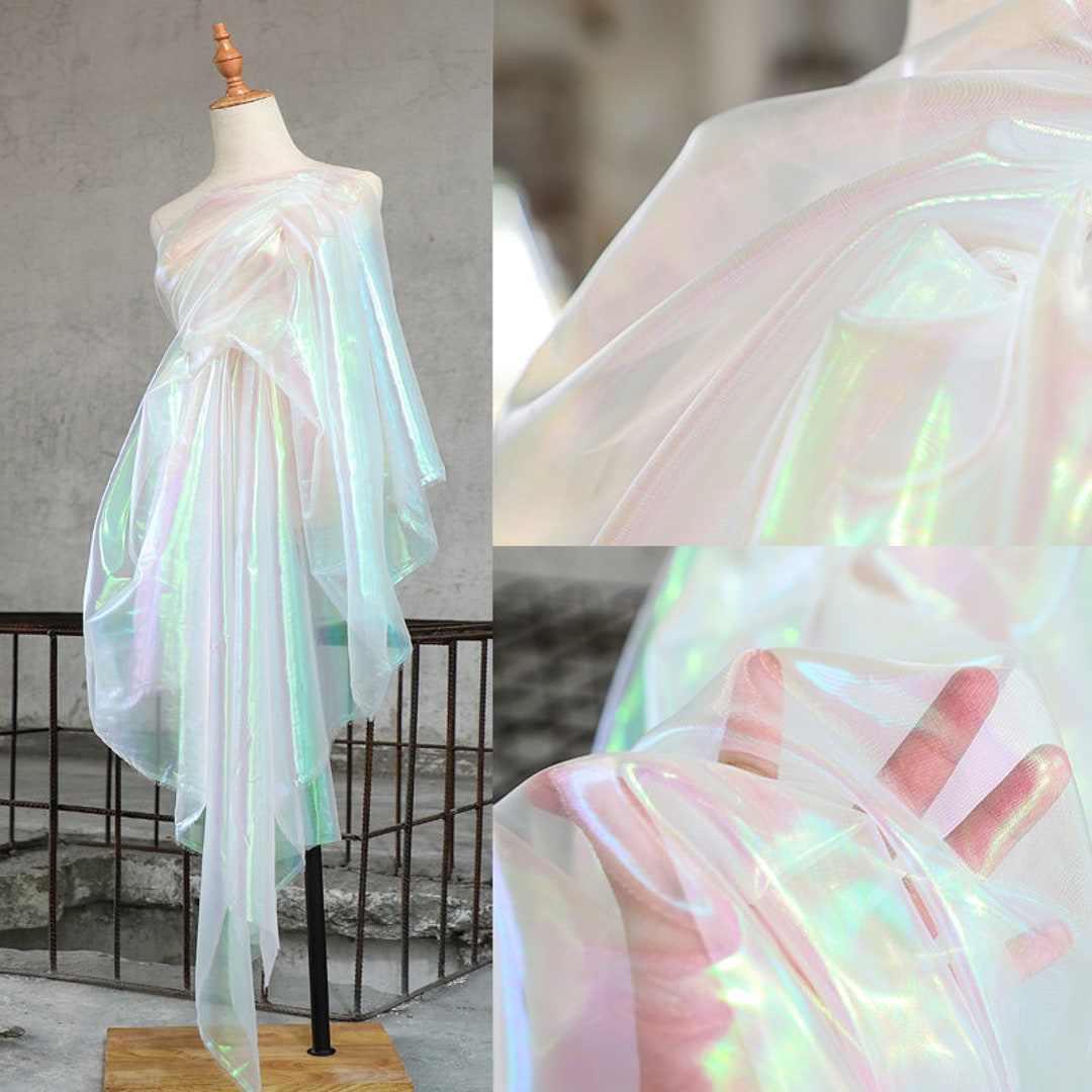 1 Yard Iridescent Holographic Gauze Fabric,magic Organza