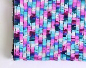 1 yard Rainbow Multicolor Sequin Fabric,Holographic Sequin Kimono,Sparkly Rectangular Sequins on Mesh Fabric for Dress Costumes