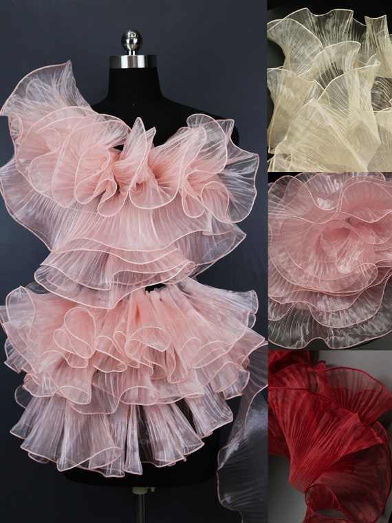 Crystal Yarn Organza Fabric For Creative Lght Pink Mesh Skirt Jacket  Background Clothing Designer Material - AliExpress