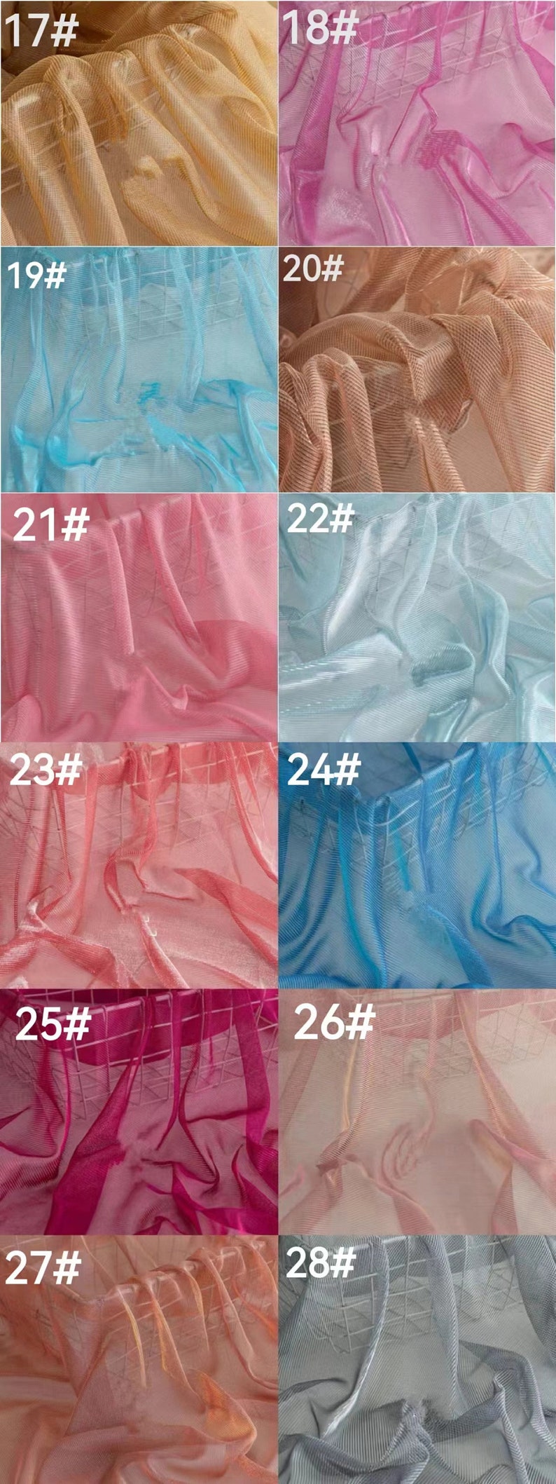 1Yard Iridescent Mesh Fabric,2Way Stretch Soft Smooth Mesh Fabric,Gradient Color Fabric,Background Fabric,Prom Dress,Wedding Dress,16Colors image 4