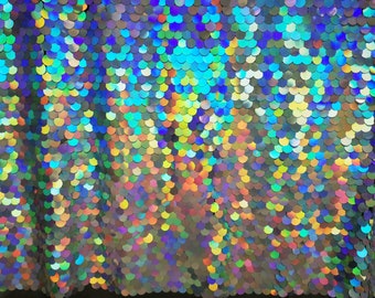 New!! 1Yard Iridescent Silver Sequin Fabric,Sequin Backdrop,Wedding Sequin Background,Party Backdrop,Shiny Sequin Fabric,Prom Sequin Dress,