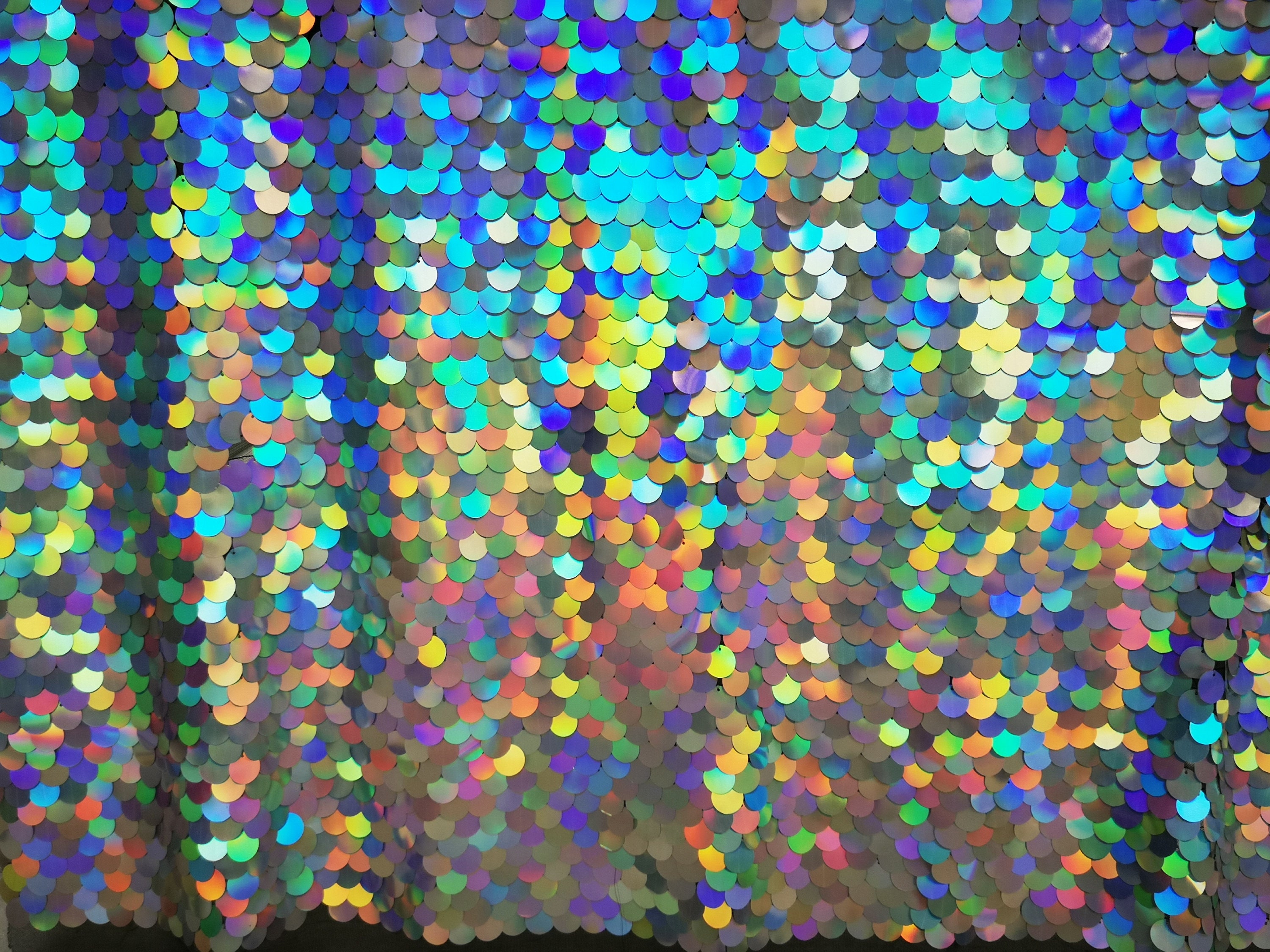 New 1Yard Iridescent Pink Round Sequin FabricTear Drop Etsy