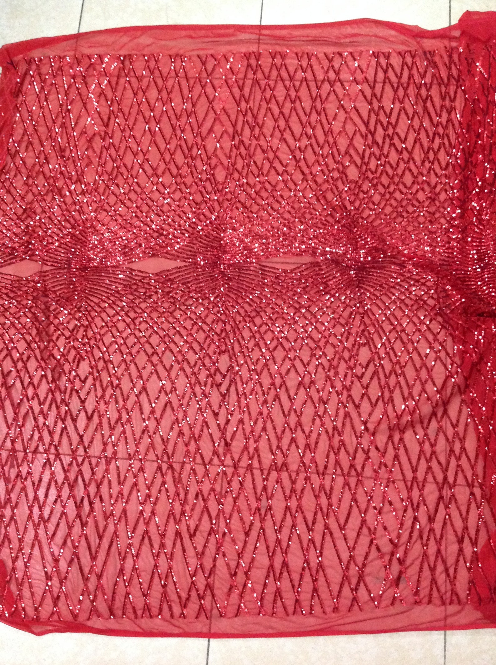 New Gold shiny sequin damask design on a Black 4 way stretch mesh-sold by the yard. main image 0