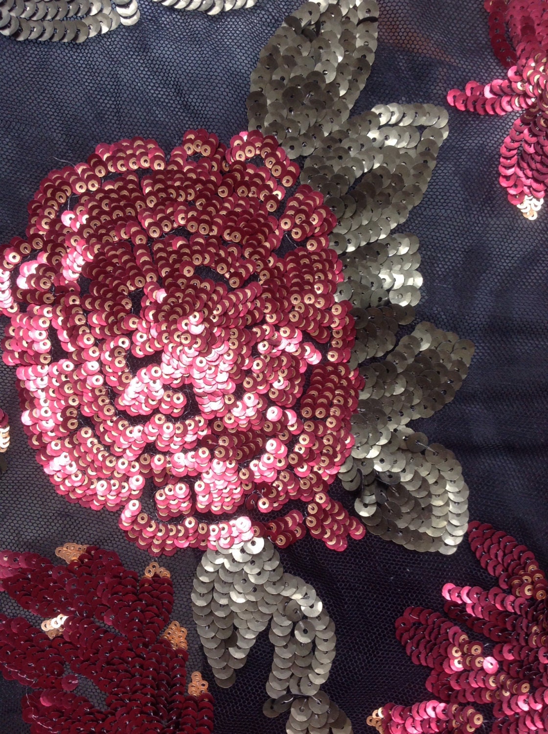 Vintage Sheer Floral Sequin Embroidered Ribbon — Handa Textiles