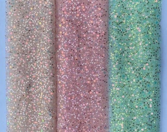1 Yard iriserende paillettenstof, holografische achtergrond, roze glitter paillettenloper, meisjesjurk pailletten, galajurk, doe-het-zelflevering, 17 kleuren groothandel