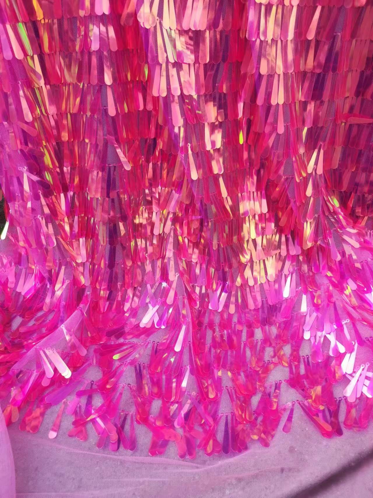 Holographic Foil Curtain Backdrop Hot Pink Adult Holographic Foil Curtain Backdrop Hot Pink Adult