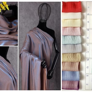 1Yard 2Tone Color Pleated Cotton Silk Fabric,High Quality Soft and Smooth Well Drap Fabric,Dress T-Shirt Fabric,Super Comfortable Hand Feel