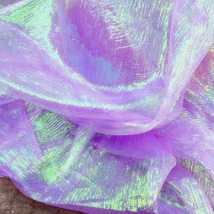 1 Yard Iridescent Folds Gauze Fabric,2way Stretch Magic Color Fabric ...