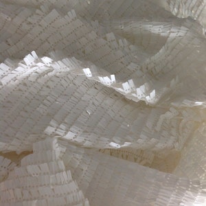 18 Colors 1 yard White Sequin Fabric,Sparkly Rectangular Sequins on Mesh for Dress Costumes