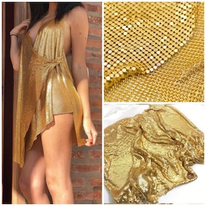 Gold metal mesh dress discount