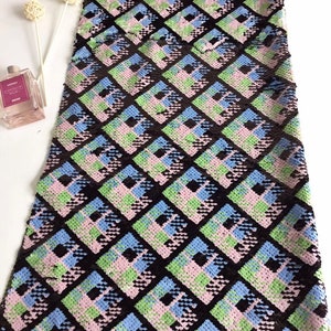 1Yard Geometry Mermaid Sequin Fabric,Mix-Colors Reversible Sequins Fabric,Sequin Dress,Flip Up Sequin Fabric,Special Designer Fabric
