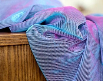 1Yard Iridescent Mesh Fabric,2Way Stretch Soft Smooth Mesh Fabric,Gradient Color Fabric,Background Fabric,Prom Dress,Wedding Dress,16Colors
