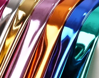 Super Shiny Mirror PU Fabric,Gold Silver Mirror Reflective Vinyl Fabric,Sparkle Shiny PU Textured Fabric,Metallic Faux Artificial leather